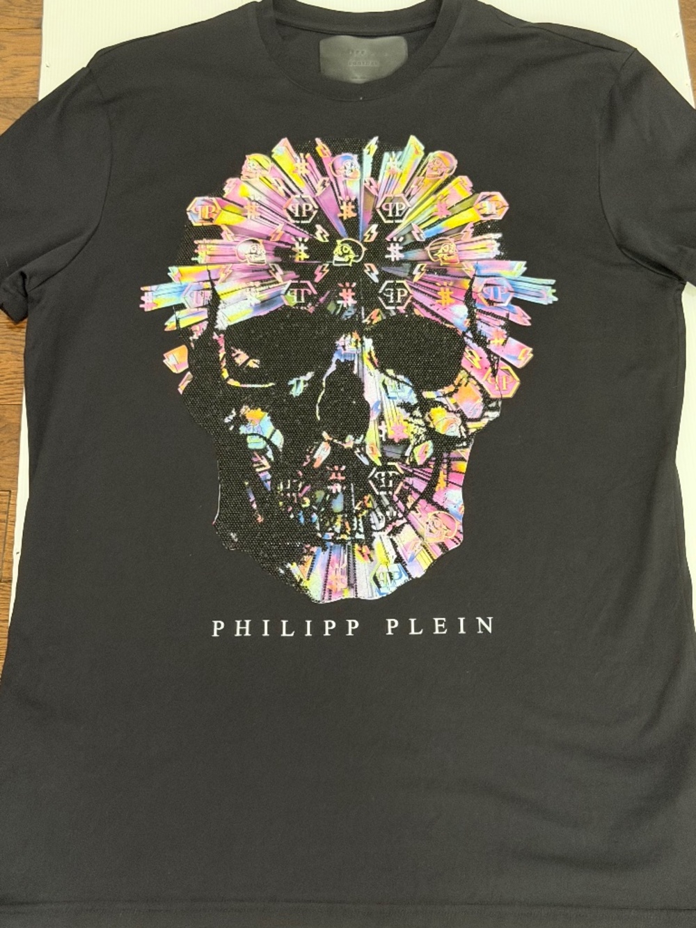 Philipp Plein Glass Skull Crystal Rhinestone T-Shirt Couture Limited Edition